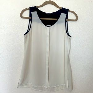 Black and White Sleeveless Blouse